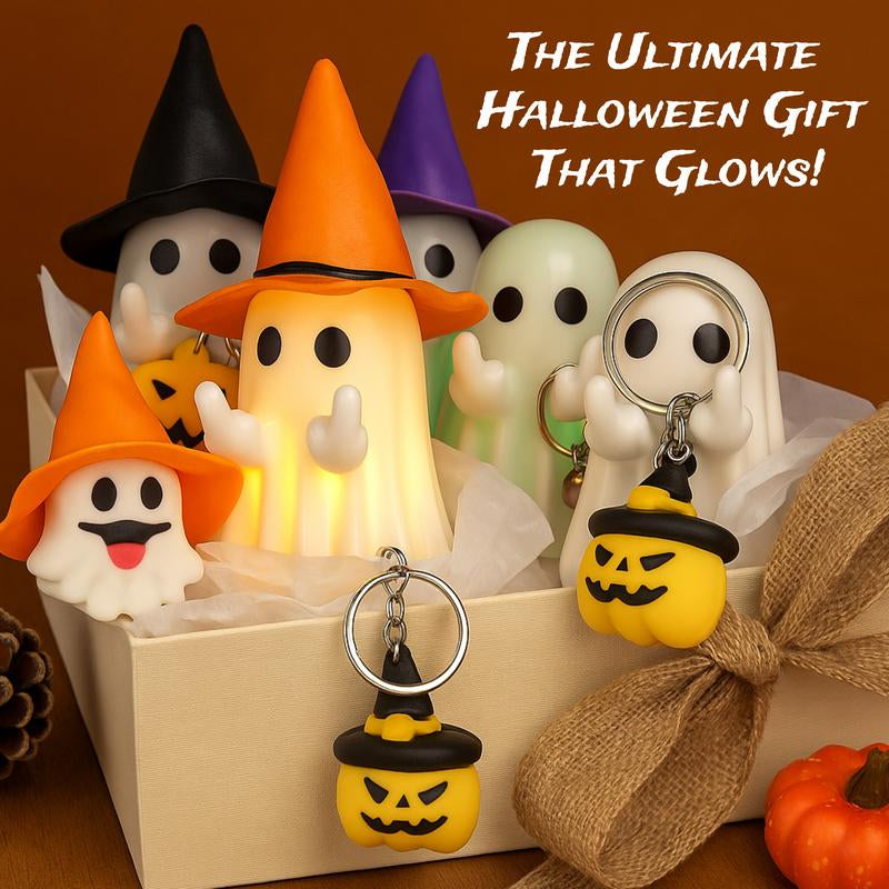 Glow in the Dark Middle Finger Scary Halloween Decor with Detachable Halloween Hat