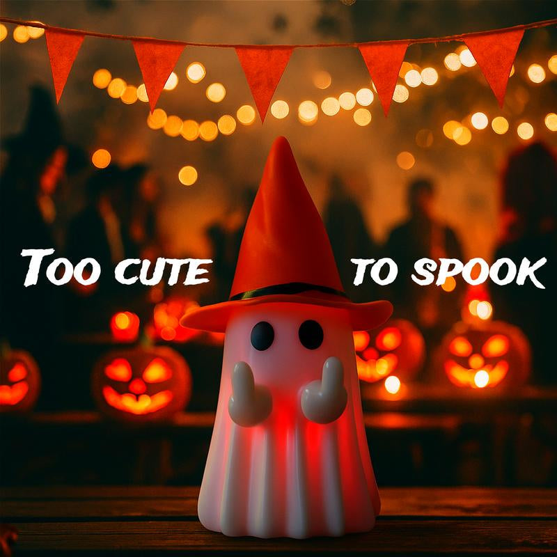 Glow in the Dark Middle Finger Scary Halloween Decor with Detachable Halloween Hat
