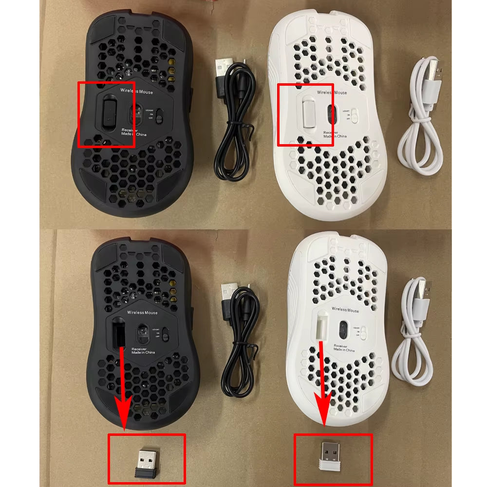 2.4G Wireless RGB Backlit Honeycomb Design Gaming Mouse