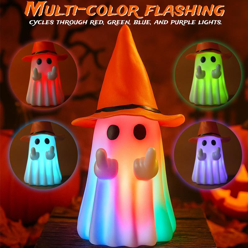 Glow in the Dark Middle Finger Scary Halloween Decor with Detachable Halloween Hat