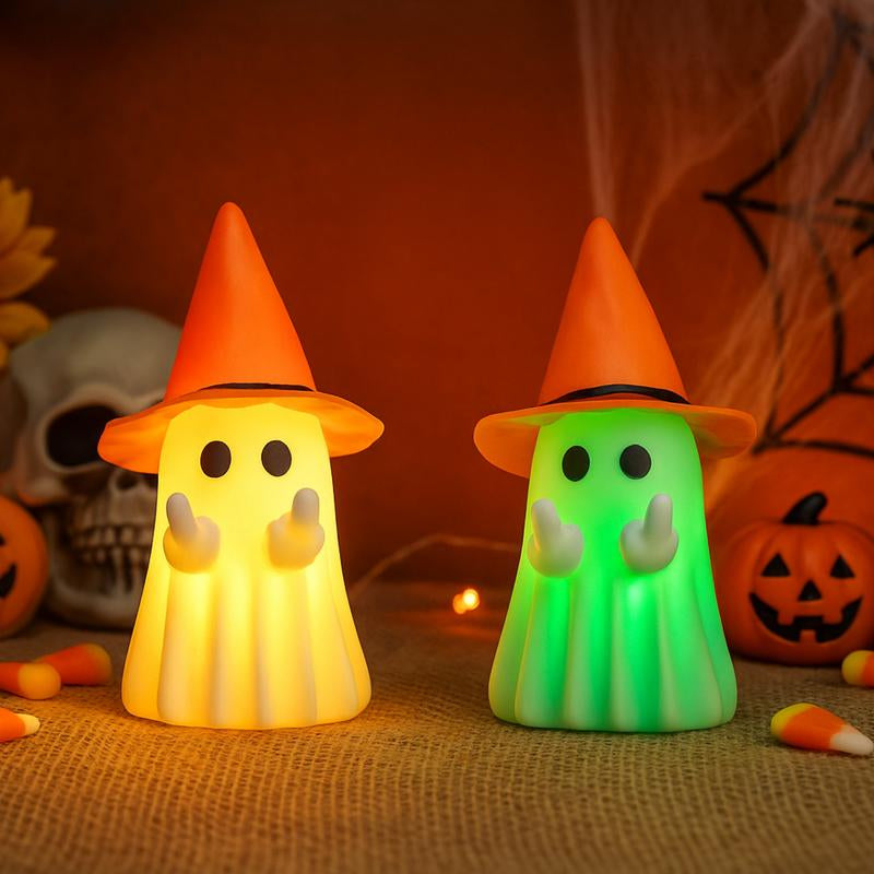 Glow in the Dark Middle Finger Scary Halloween Decor with Detachable Halloween Hat