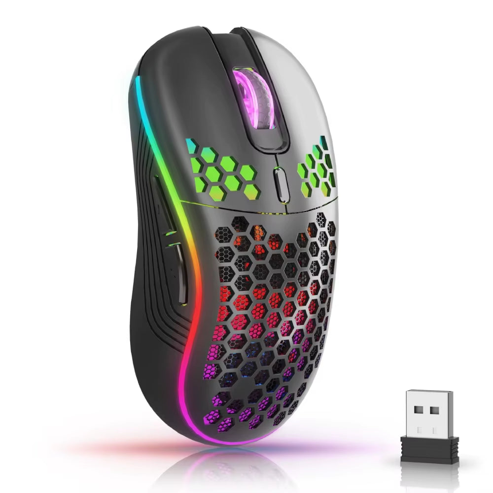 2.4G Wireless RGB Backlit Honeycomb Design Gaming Mouse