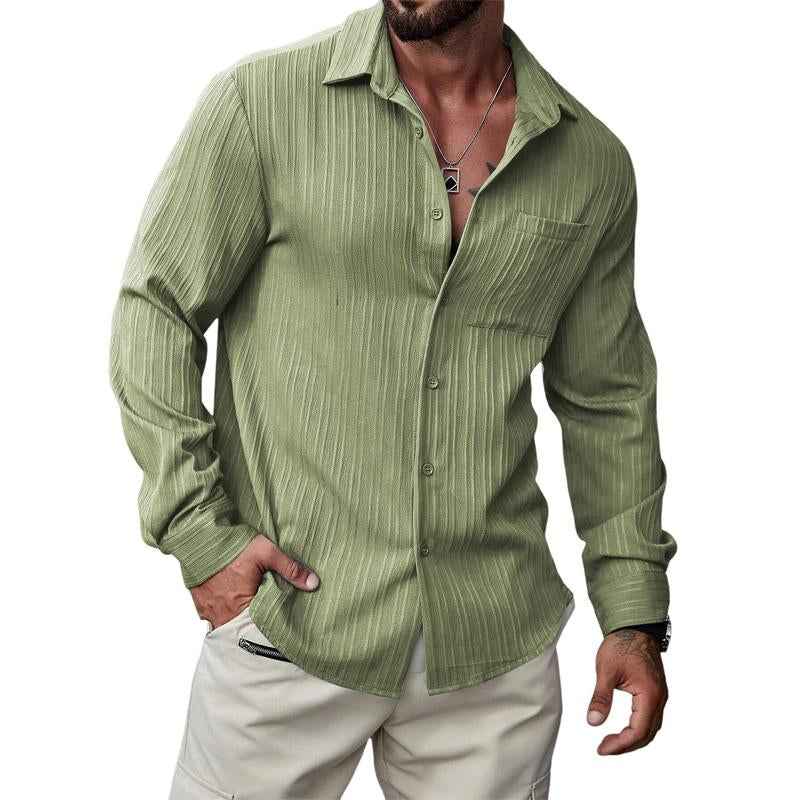 JMIERR Men's Textured Long Sleeve Casual Hawaiian Beach Shirts