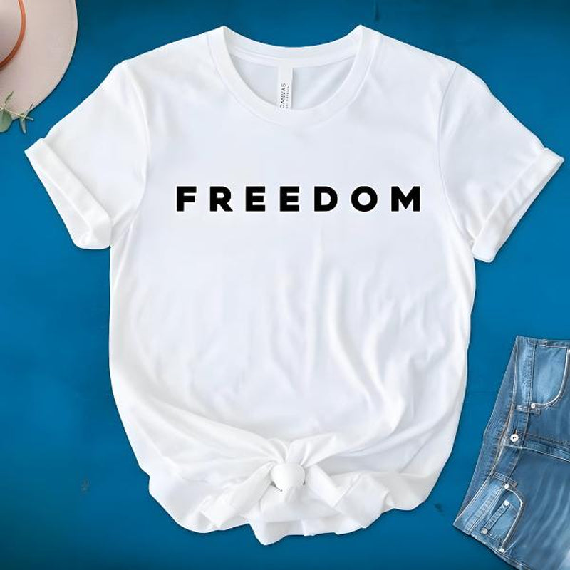 Freedom Graphic Tee Unisex Soft Cotton, Breathable & Stylish Design T-Shirt