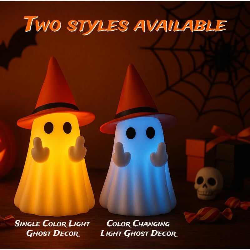 Glow in the Dark Middle Finger Scary Halloween Decor with Detachable Halloween Hat