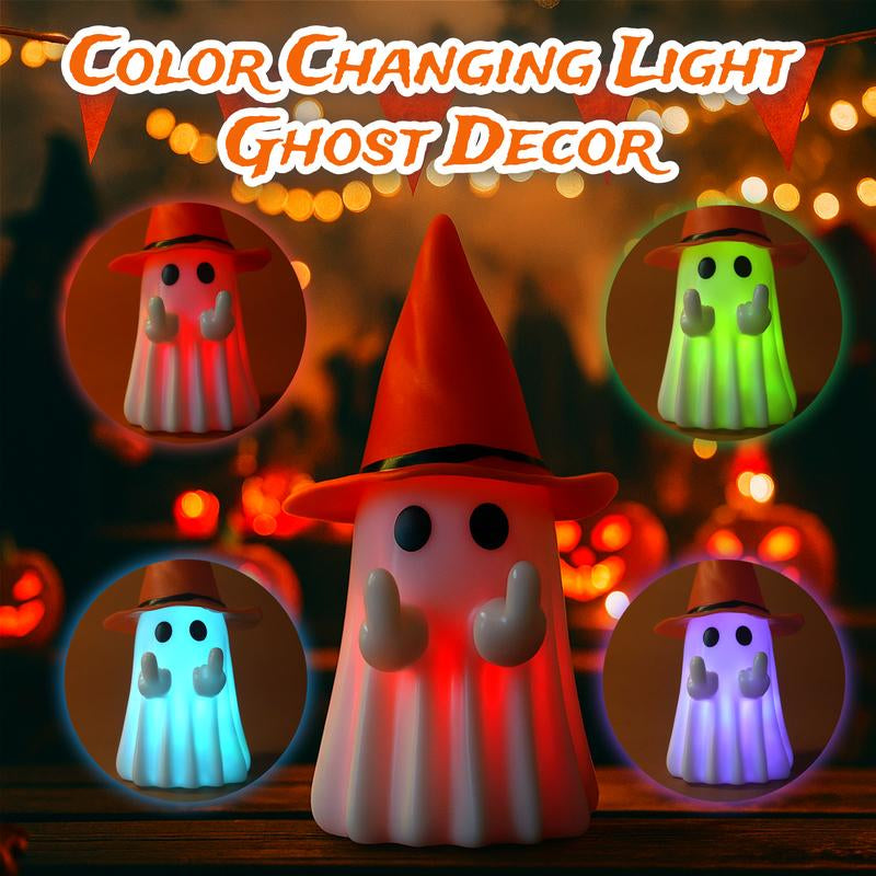 Glow in the Dark Middle Finger Scary Halloween Decor with Detachable Halloween Hat