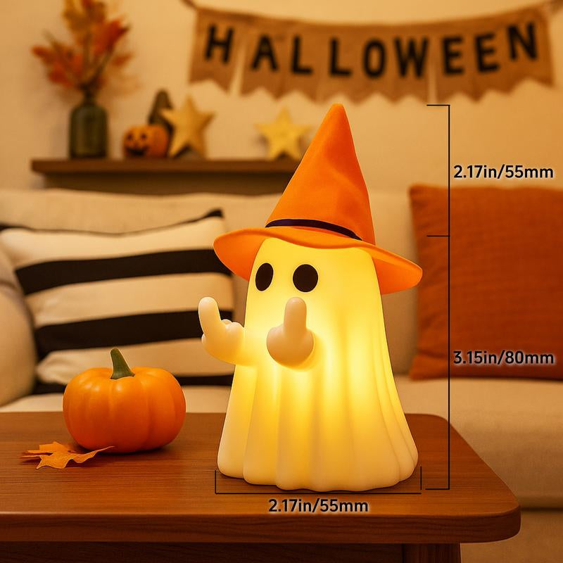 Glow in the Dark Middle Finger Scary Halloween Decor with Detachable Halloween Hat