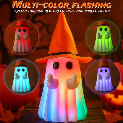 Glow in the Dark Middle Finger Scary Halloween Decor with Detachable Halloween Hat