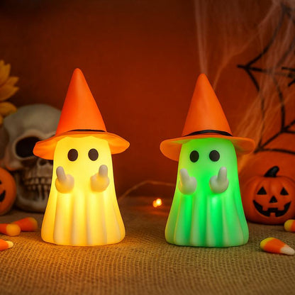 Glow in the Dark Middle Finger Scary Halloween Decor with Detachable Halloween Hat