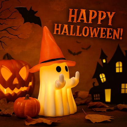 Glow in the Dark Middle Finger Scary Halloween Decor with Detachable Halloween Hat
