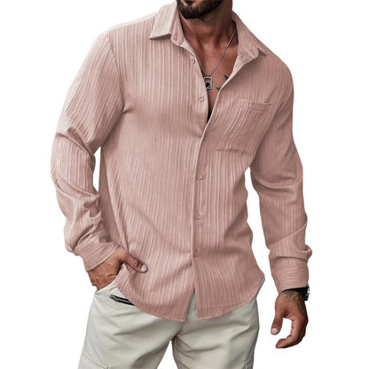 JMIERR Men's Textured Long Sleeve Casual Hawaiian Beach Shirts  