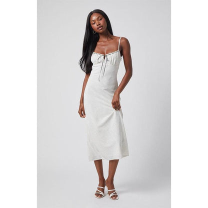 Beverly and Beck Women'S Daisy Floral Tie Front Midi Dress