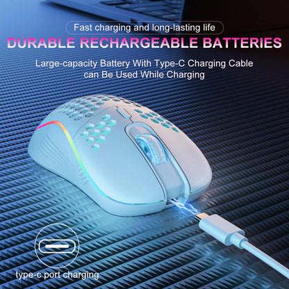 2.4G Wireless RGB Backlit Honeycomb Design Gaming Mouse